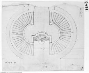 Rom, Quattro Fontane, Palazzo Mattei-Massimi-Albani-Del Drago, Grundriss eines Treppenhauses