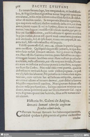 Historia 81. Galeni de Angina