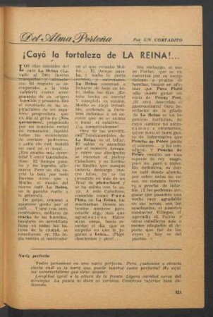 ¡Cayó la fortaleza de La Reina! ... : Del alma porteña