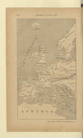 Carte pour l'histoire du moyen âge. - l'Europe à l'époque des Croisades