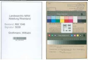 Entnazifizierung Wilhelm Grothmann , geb. 08.06.1907 (Landwirt)