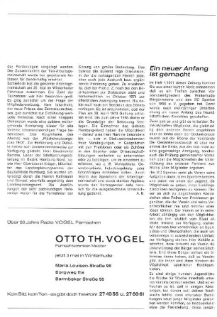 Ein neuer Anfang ist gemacht