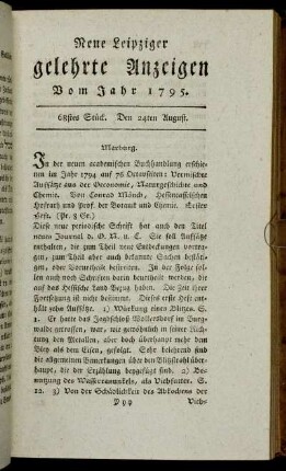 68stes Stück. Den 24ten August.