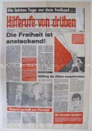 Quartalszeitung "Hilferufe von drüben" für die politischen Gefangenen und Ausreisewilligen in der DDR