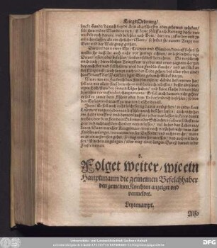 8. Folget weiter/ wie ein Hauptmann die gemeinen Befelchhaber den gemeinen Knechten anzeiget und vermeldet.
