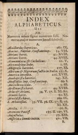 Index Alphabeticus.