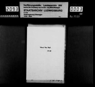 Bürgerrechtsangelegenheiten im Oberamt Ellwangen (ohne Ortsangaben)