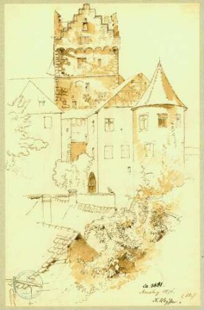Meersburg Altes Schloss von Norden aus gesehen