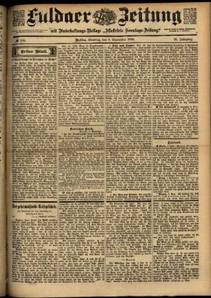 Erste Ausgabe vom Samstag, den 09. September 1899.