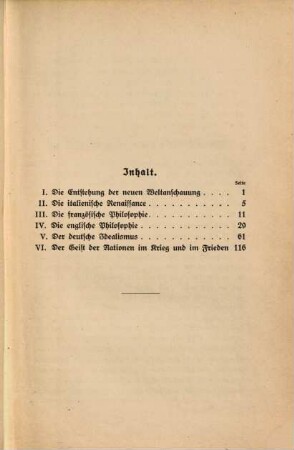 Die Nationen und ihre Philosophie : ein Kapitel zum Weltkrieg