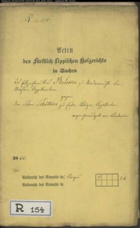 Redeker in der Niedermühle bei Kalldorf gegen Schötker Nr. 8 zu Erder - Herausgabe von Ländereien