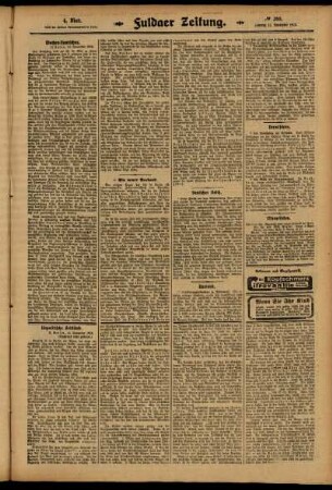 Vierte Ausgabe vom Samstag, den 15. November 1913.