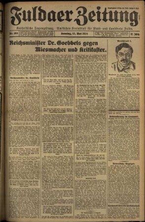 Erste Ausgabe vom Sonntag, den 13. Mai 1934.