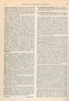 392-393 [Rezension] Die Sonntagsepistel plattdeutsch