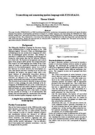 Transcribing and annotating spoken language with EXMARaLDA