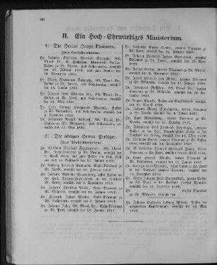 II. Ein Hoch-Ehrwürdiges Ministerium.