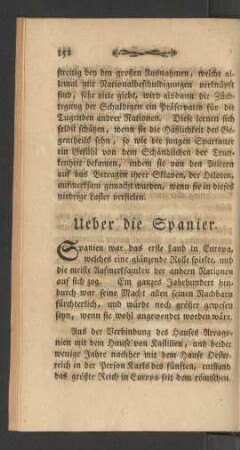 Ueber die Spanier.