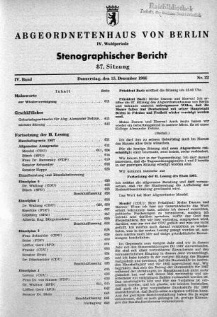 Nr. 22(87), 15. Dezember 1966