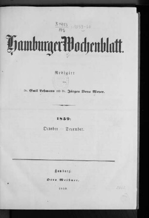 1859: Hamburger Wochenblatt