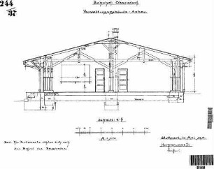 Oberndorf (Neckar): Verwaltungsgebäude - Anbau / Querschnitt e-f Nebengeb. Anbau