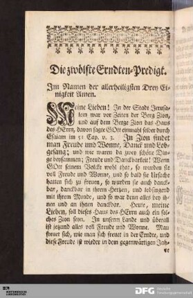 Die zwölfte Erndten-Predigt
