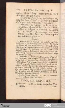 Decuria septima.