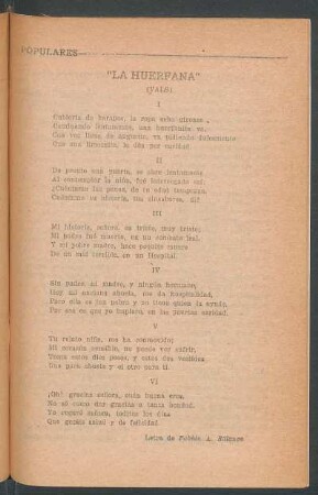 "La huérfana" : (Vals)