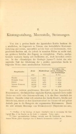 II. Küstengestaltung, Meeresteile, Strömungen