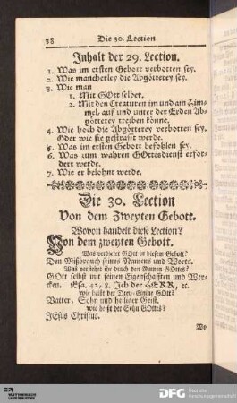 Die 30. Lection Von dem Zweyten Gebott.