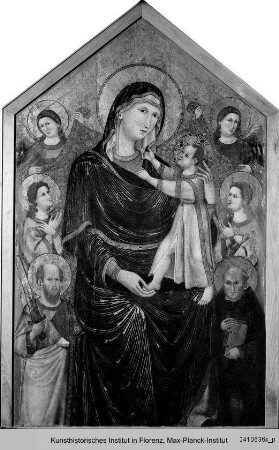 Maestà mit den heiligen Paulus und Petrus Coelestin von