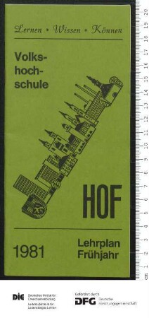 Programm 1. Semester 1981