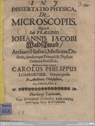 Dissertatio Physica de Microscopiis
