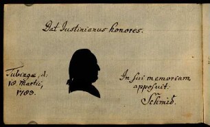 Schmid (Silhouette). Tübingen, 18.03.1783.