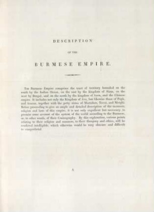 Description of the Burmese Empire