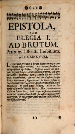 Publii Ovidii Nasonis Epistolæ, seu Elegiæ De Ponto. Libri Quatuor