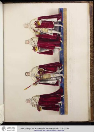 Abbildung: The Dukes of Montrose and Argyll. The Lord Privy Seal. Earl of Westmoreland. The Lord President of the Council. Earl of Harrowby.