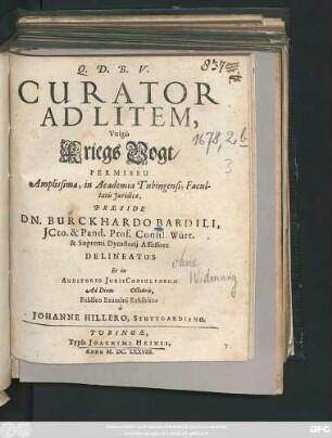 Curator Ad Litem, Vulgo Kriegs Vogt