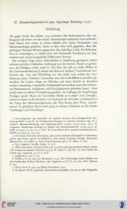 II. Abendmahlsgutachten bis zum Augsburger Reichstag (1530)