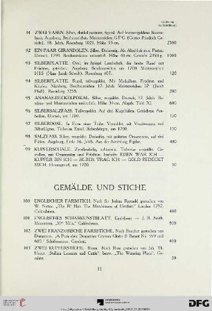 Gemälde und Stiche (Nr. 100-120a)