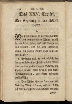 Das XXV. Capitel. Von Ergebung in den Willen Gottes.