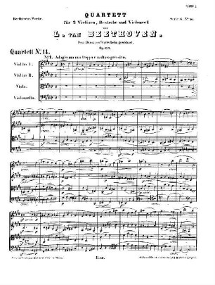Beethoven's Werke, 50 = Serie 6: Quartette für 2 Violinen, Bratsche und Violoncell. Quartett : op. 131