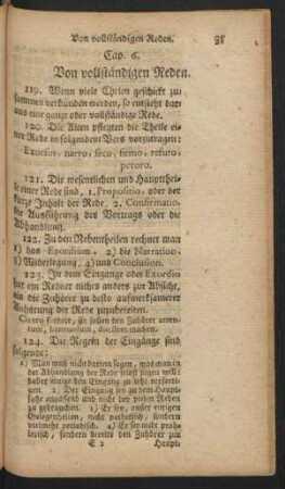 Cap. 6. Von vollständigen Reden.