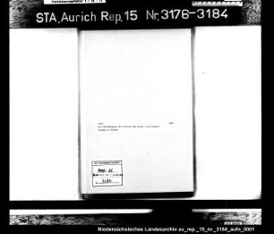 Die Genehmigung des Statuts der Maler- und Glaserinnung in Norden