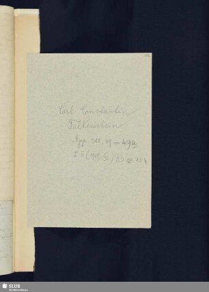 Nr. 49-49a. Falkenstein, Constantin Karl