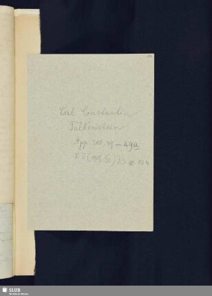 Nr. 49-49a. Falkenstein, Constantin Karl