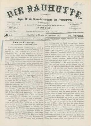 No. 51. Frankfurt a. M., den 19. Dezember 1903. 46. Jahrgang.