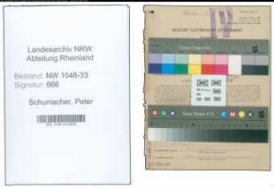 Entnazifizierung Peter Schumacher , geb. 01.05.1885 (Rektor)