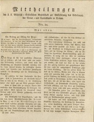 20.1822: Mittheilungen. Nro. 20. Mai 1822.