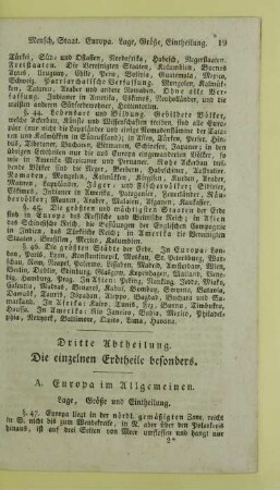 Dritte Abtheilung. Die einzelnen Erdtheile besonders
