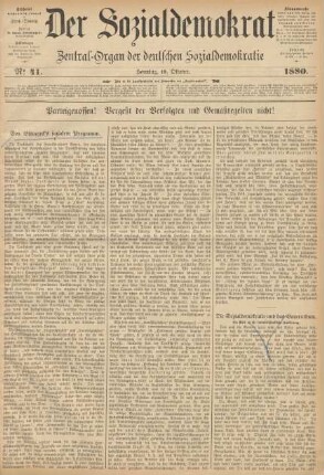 No 41. Sonntag, 10. Oktober. 1880.